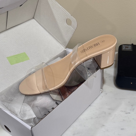 Dream Pairs Nude Clear Strap Heels - Picture 1 of 4